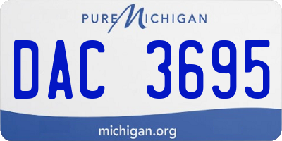 MI license plate DAC3695