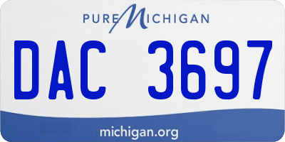 MI license plate DAC3697