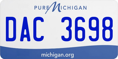 MI license plate DAC3698