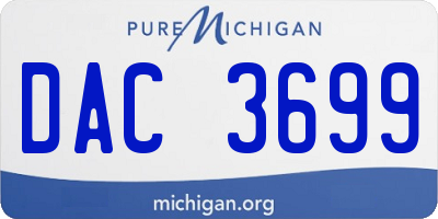 MI license plate DAC3699