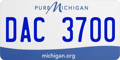 MI license plate DAC3700