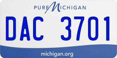 MI license plate DAC3701