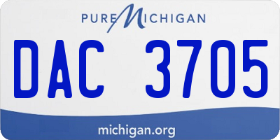 MI license plate DAC3705