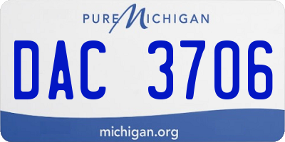 MI license plate DAC3706