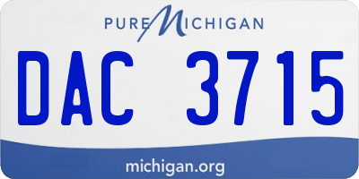 MI license plate DAC3715