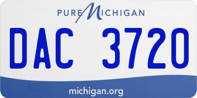 MI license plate DAC3720
