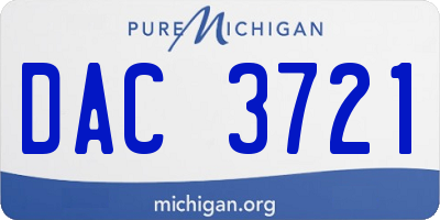 MI license plate DAC3721