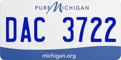 MI license plate DAC3722