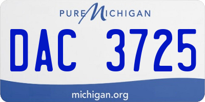 MI license plate DAC3725