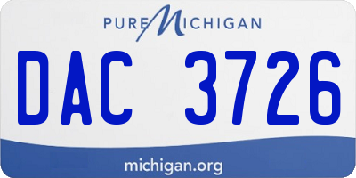 MI license plate DAC3726