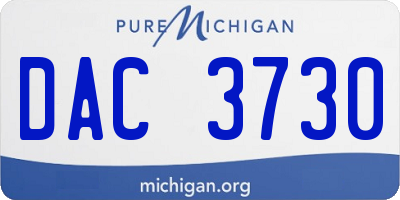 MI license plate DAC3730