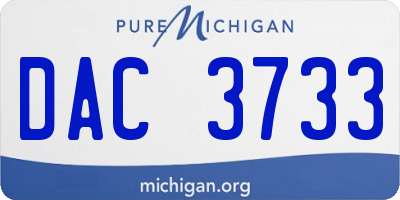 MI license plate DAC3733