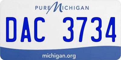 MI license plate DAC3734