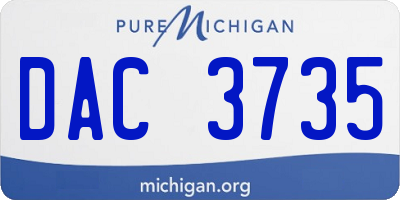 MI license plate DAC3735