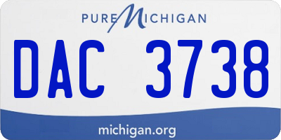 MI license plate DAC3738