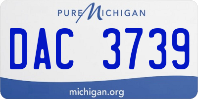 MI license plate DAC3739
