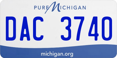 MI license plate DAC3740
