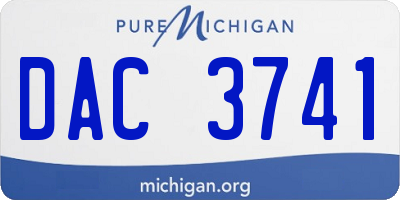 MI license plate DAC3741