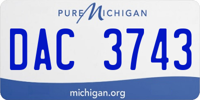 MI license plate DAC3743