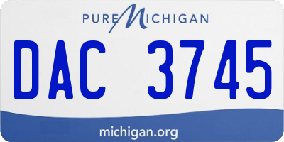 MI license plate DAC3745