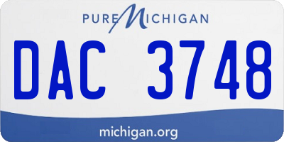 MI license plate DAC3748