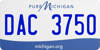 MI license plate DAC3750
