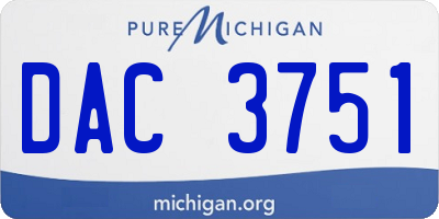 MI license plate DAC3751