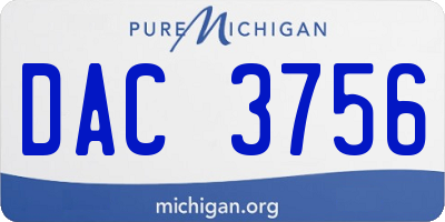 MI license plate DAC3756