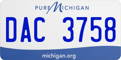 MI license plate DAC3758