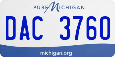 MI license plate DAC3760