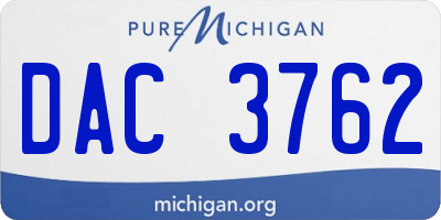 MI license plate DAC3762