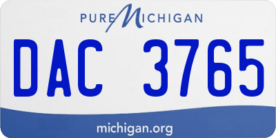 MI license plate DAC3765