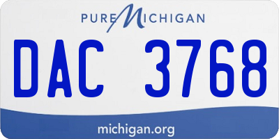 MI license plate DAC3768