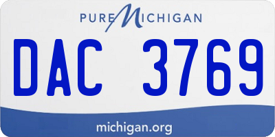 MI license plate DAC3769