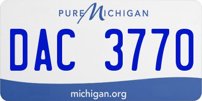 MI license plate DAC3770