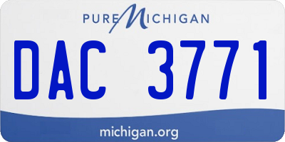 MI license plate DAC3771