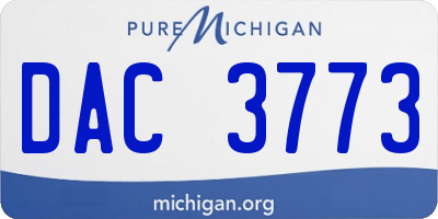 MI license plate DAC3773