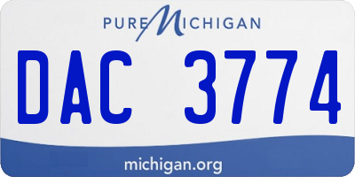 MI license plate DAC3774
