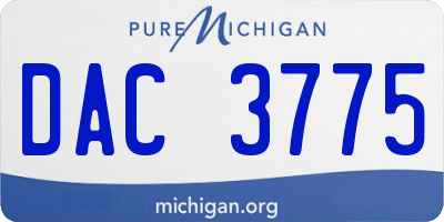 MI license plate DAC3775