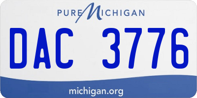 MI license plate DAC3776