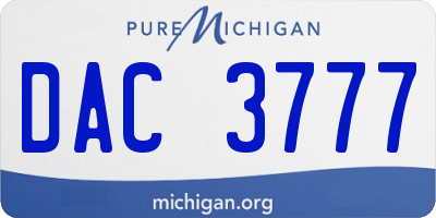 MI license plate DAC3777