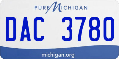 MI license plate DAC3780