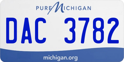 MI license plate DAC3782
