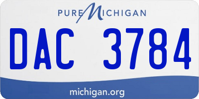 MI license plate DAC3784