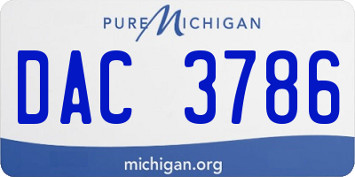 MI license plate DAC3786