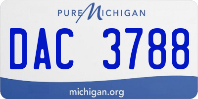 MI license plate DAC3788