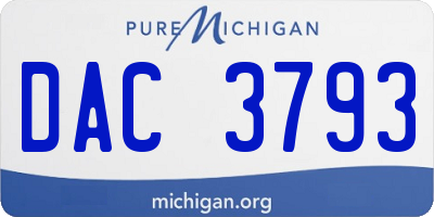 MI license plate DAC3793