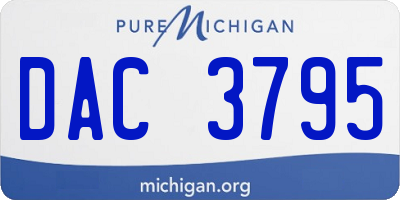 MI license plate DAC3795