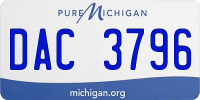 MI license plate DAC3796