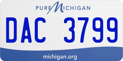 MI license plate DAC3799